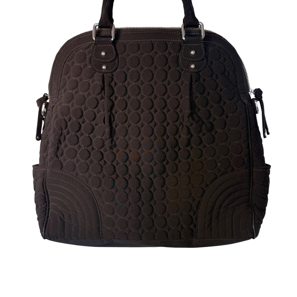 Vera Bradley Large Quilted Black Microfiber Satchel Carryall Purse